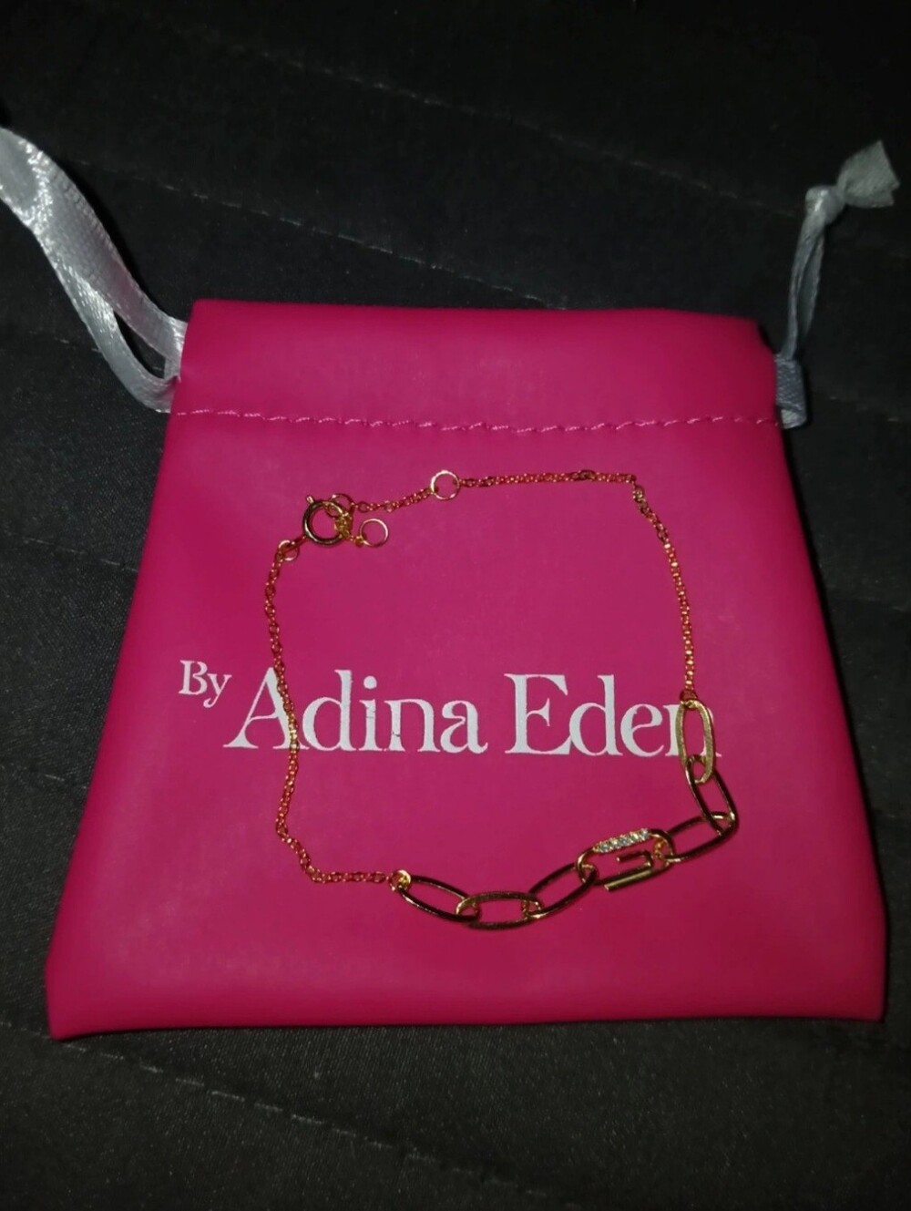 Adina Eden 14k Gold Paper Clip Bracelet